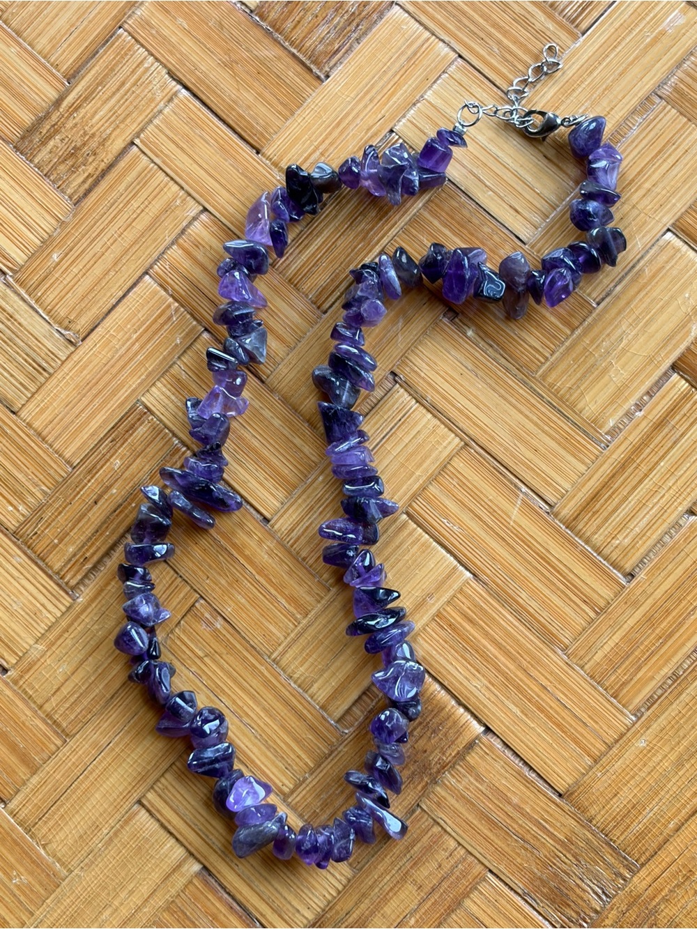 Chunky natural amethyst necklace